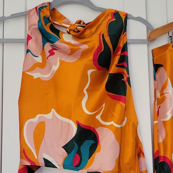 Floral Orange Two-Piece Set - Picture 2 of 6